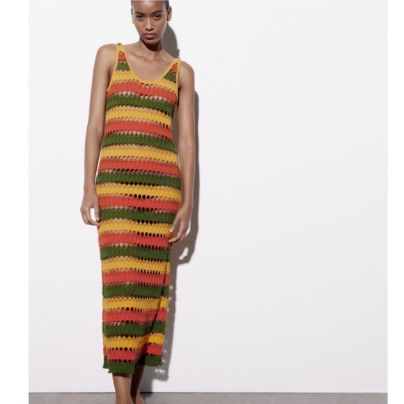 Zara Womens Sleeveless Multicolored Striped Dress. Size Small. - Picture 1 of 4